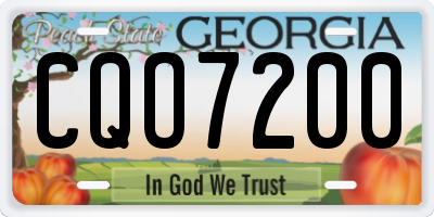 GA license plate CQO7200