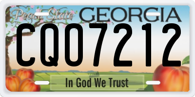 GA license plate CQO7212