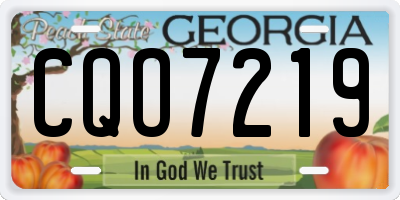 GA license plate CQO7219