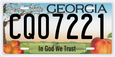 GA license plate CQO7221