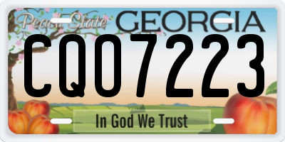 GA license plate CQO7223