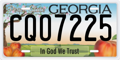 GA license plate CQO7225