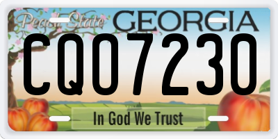 GA license plate CQO7230