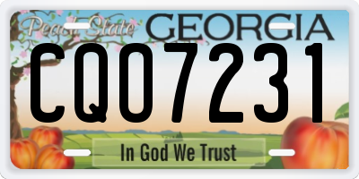 GA license plate CQO7231