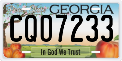 GA license plate CQO7233