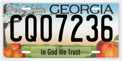 GA license plate CQO7236