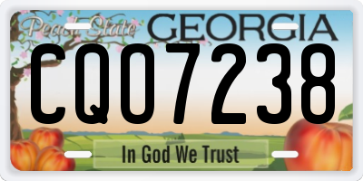 GA license plate CQO7238