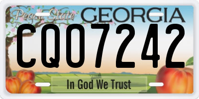 GA license plate CQO7242
