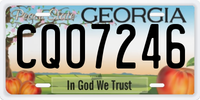 GA license plate CQO7246