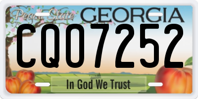 GA license plate CQO7252