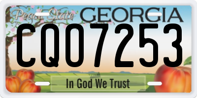 GA license plate CQO7253