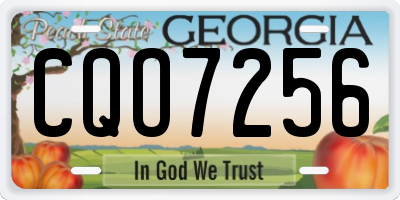 GA license plate CQO7256