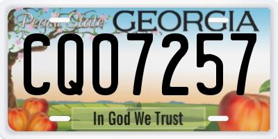 GA license plate CQO7257