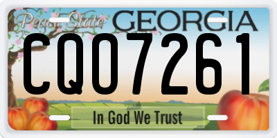 GA license plate CQO7261