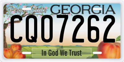GA license plate CQO7262