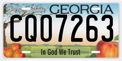 GA license plate CQO7263