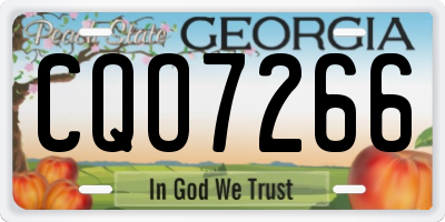 GA license plate CQO7266