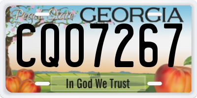GA license plate CQO7267