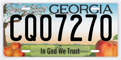 GA license plate CQO7270