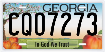 GA license plate CQO7273