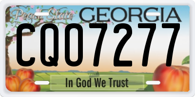 GA license plate CQO7277