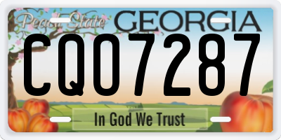 GA license plate CQO7287