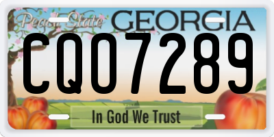 GA license plate CQO7289