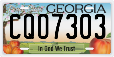 GA license plate CQO7303