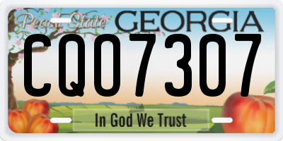 GA license plate CQO7307
