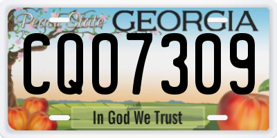 GA license plate CQO7309