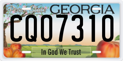 GA license plate CQO7310