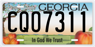 GA license plate CQO7311