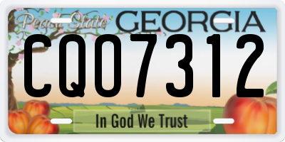 GA license plate CQO7312