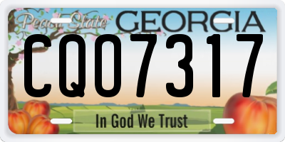 GA license plate CQO7317