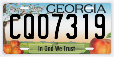 GA license plate CQO7319