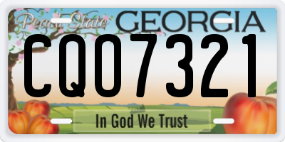 GA license plate CQO7321