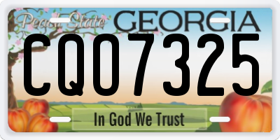 GA license plate CQO7325