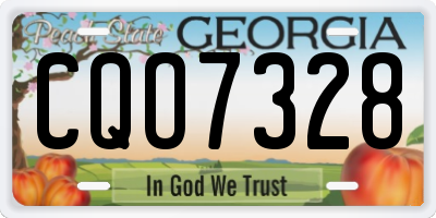 GA license plate CQO7328