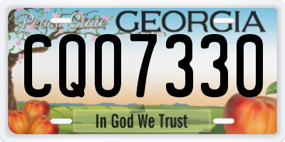 GA license plate CQO7330
