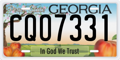 GA license plate CQO7331