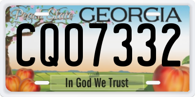 GA license plate CQO7332