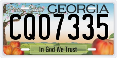 GA license plate CQO7335