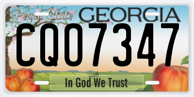 GA license plate CQO7347
