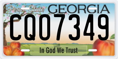 GA license plate CQO7349