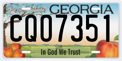 GA license plate CQO7351