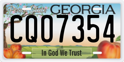 GA license plate CQO7354