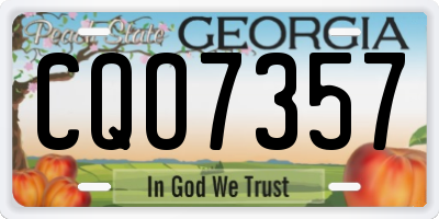 GA license plate CQO7357