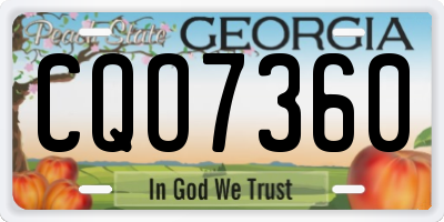 GA license plate CQO7360