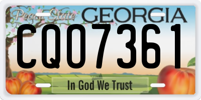 GA license plate CQO7361