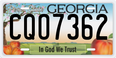 GA license plate CQO7362